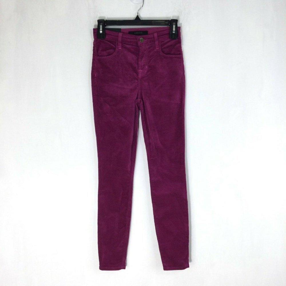 J Brand Alana Victoria Pink Velvet Velour Skinny Jeans Pants Womens Size 24 NWT